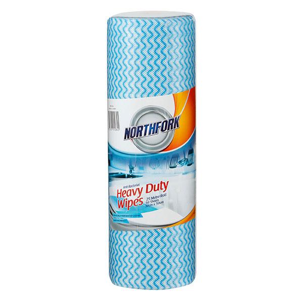 Northfork Heavy Duty Antibacterial Wipes 30cm x 50cm x 50 Sheets - Blue AO631254641