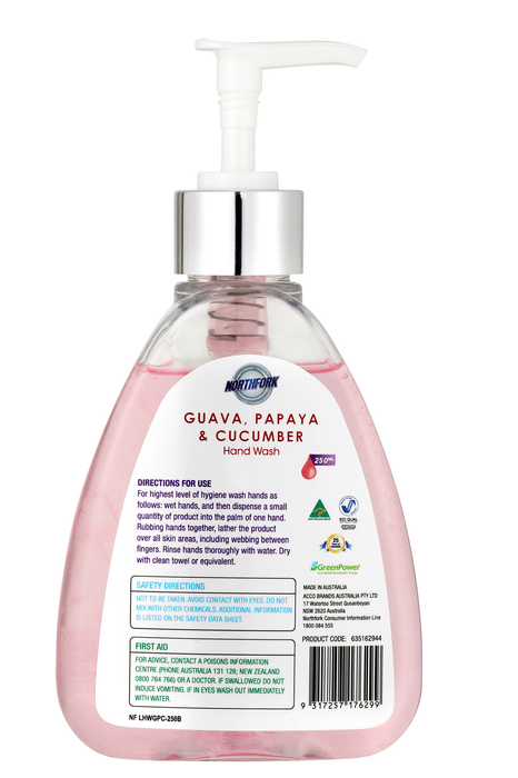 Northfork Liquid Hand Wash Guava Papaya & Cucumber Fragrance 250ml X 6's pack AO635162944