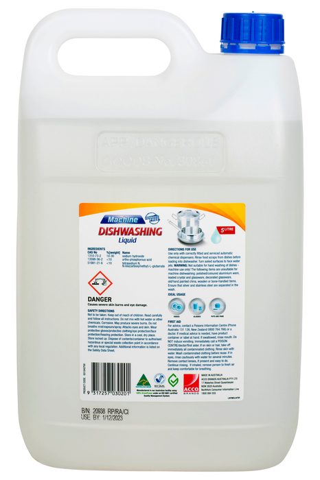 Northfork Machine Dishwashing Liquid 5 Litres x 3's pack AO631040700