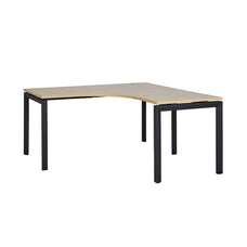 Novah Corner Desk 1500mm x 1500mm x 700mm - Black frame / Autumn Oak top MG_NOVWST157B_AO