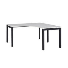 Novah Corner Desk 1500mm x 1500mm x 700mm - Black frame / White top MG_NOVWST157B_W