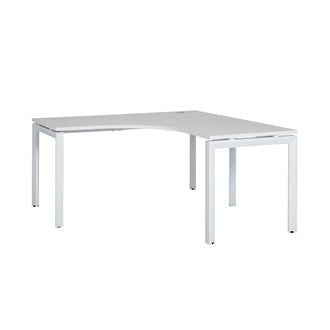 Novah Corner Desk 1500mm x 1500mm x 700mm - White frame / White top MG_NOVWST157W_W