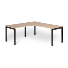 Novah Corner Desk 1800mm x 1800mm x 700mm - Black frame / Autumn Oak top MG_NOVWST187B_AO