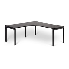 Novah Corner Desk 1800mm x 1800mm x 700mm - Black frame / Black Woodgrain top MG_NOVWST187B_BW