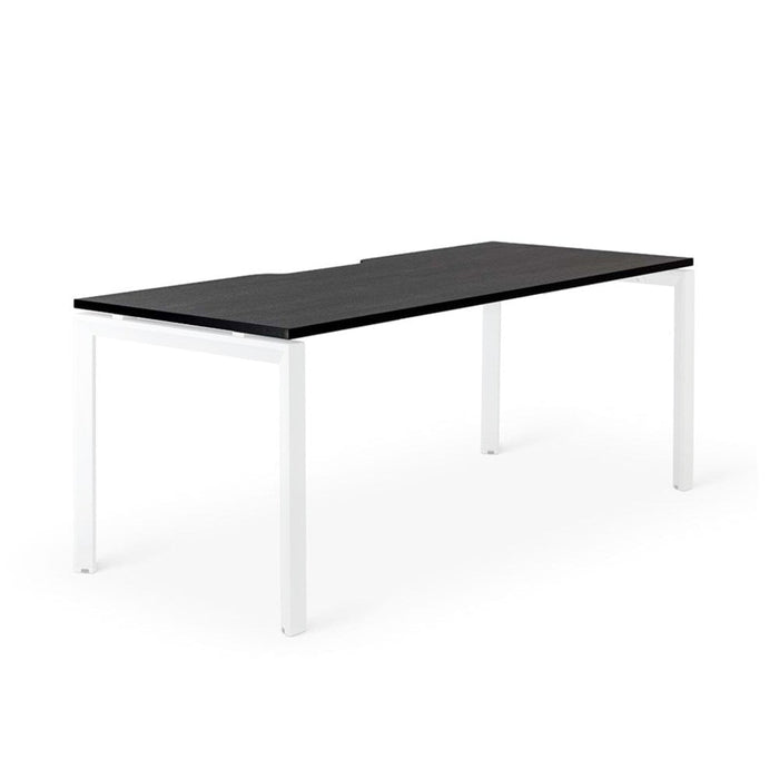 Novah Meeting Table 1800mm x 900mm - White Frame / Black Woodgrain Top MG_NOVMTG_W_189B