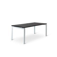 Novah Straight Desk 1200mm x 600mm - White frame / Black Woodgrain top MG_NOVDSK_W_126B