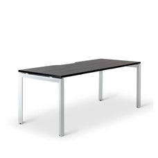 Novah Straight Desk 1200mm x 600mm - White frame / Black Woodgrain top MG_NOVDSK_W_126B