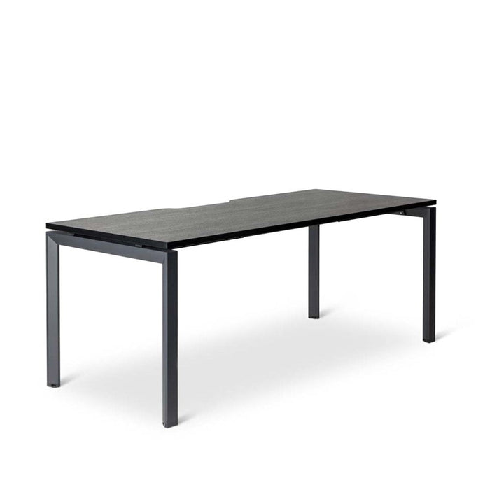 Novah Straight Desk 1500mm x 700mm - Black frame / Black Woodgrain top MG_NOVDSK_B_157B