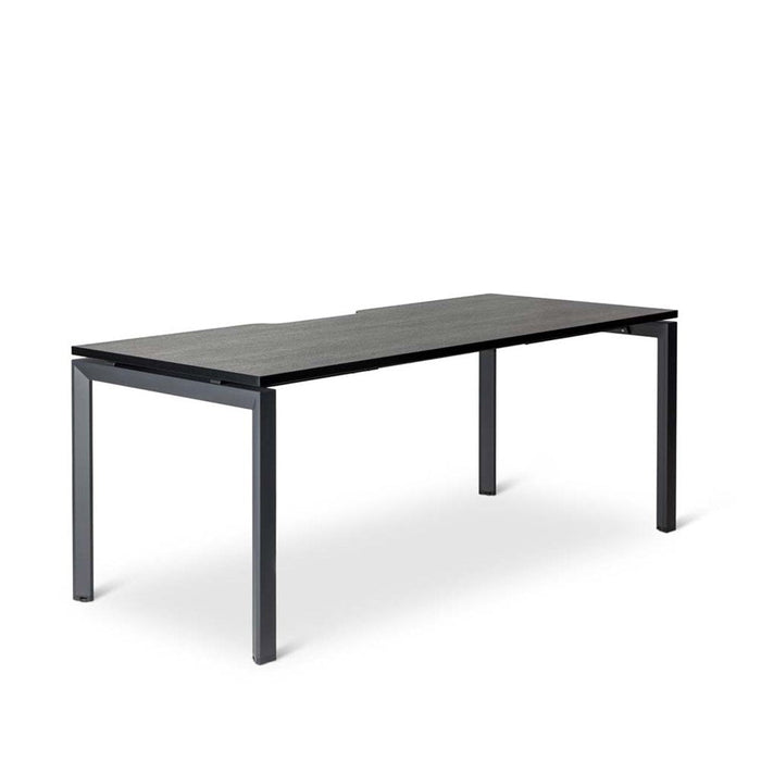 Novah Straight Desk 1500mm x 800mm - Black frame / Black Woodgrain top MG_NOVDSK_B_158B