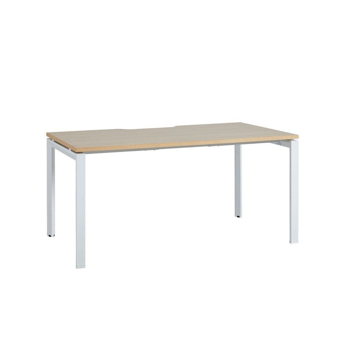 Novah Straight Desk 1500mm x 800mm - White frame / Autumn Oak top MG_NOVDSK_W_158AO