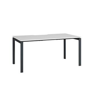 Novah Straight Desk 1600mm x 800mm - Black frame / White top MG_NOVDSK_B_168W