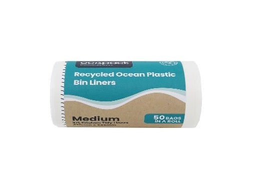Ocean/Recycled Plastic Bin Liners 27L M, White, 40 Rolls x 50's (2000 bags) ECOC-5527