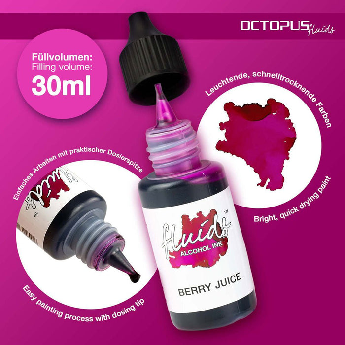 Octopus Fluids Alcohol Ink Berry Juice Violet 30ml CXOCTOAIVT075