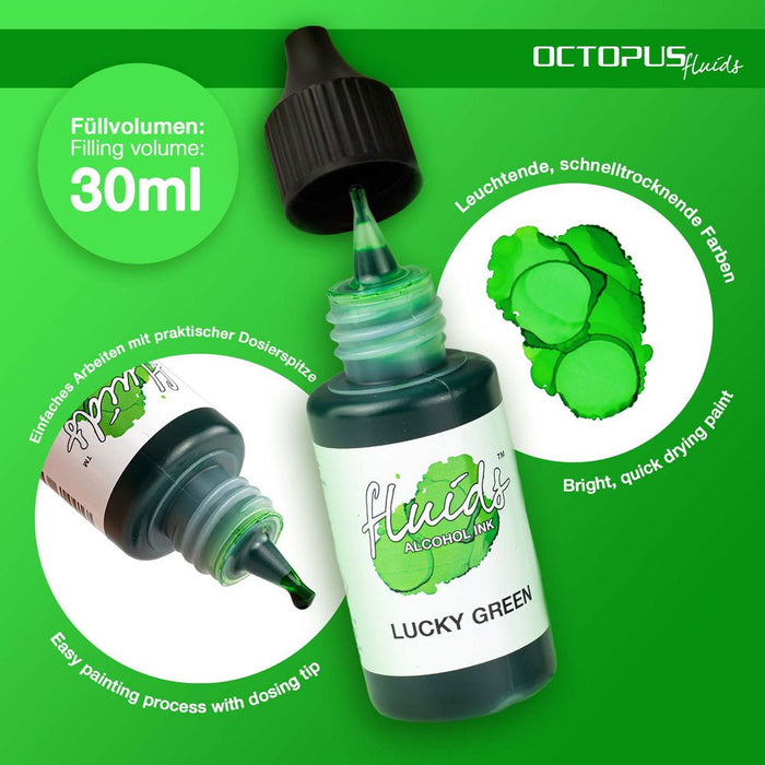 Octopus Fluids Alcohol Ink Lucky Green 30ml CXOCTOAIGN050