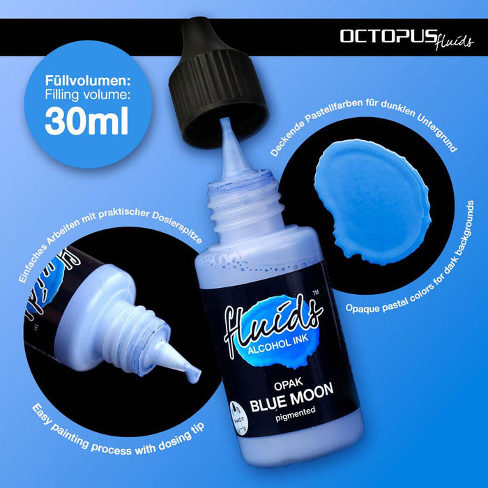 Octopus Fluids Alcohol Ink Opak Blue Moon 30ml CXOCTOAIPBL025