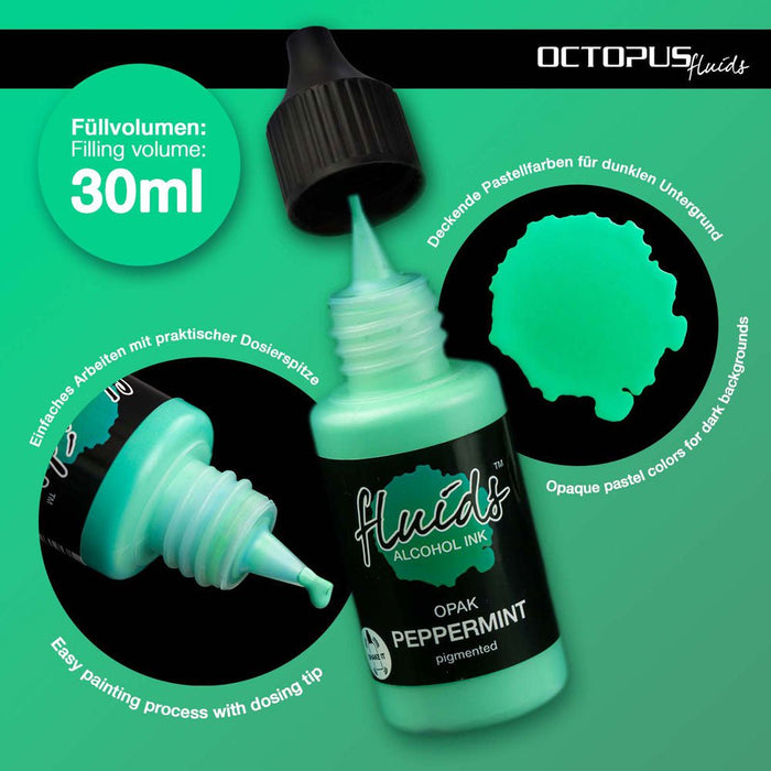 Octopus Fluids Alcohol Ink Opak Peppermint 30ml CXOCTOAIPGN050