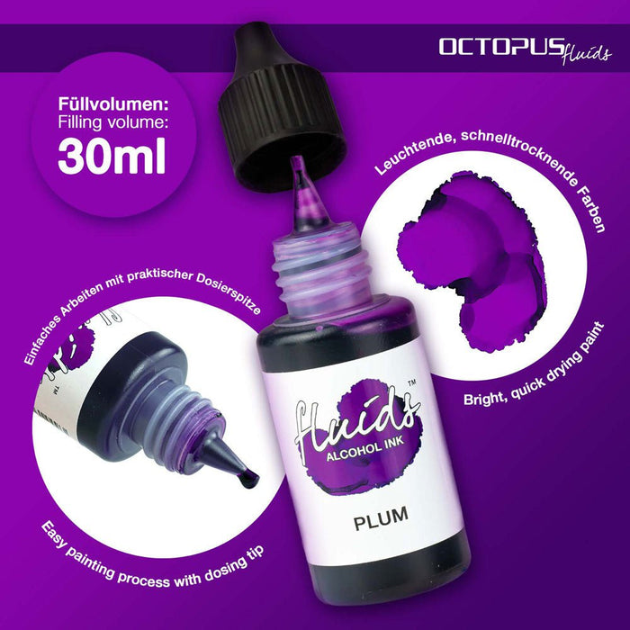 Octopus Fluids Alcohol Ink Plum Violet 30ml CXOCTOAIVT050