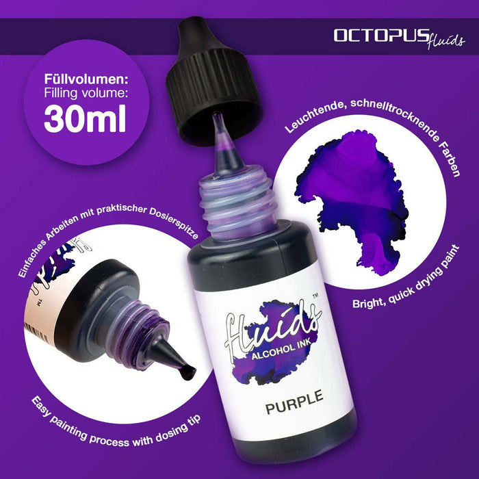 Octopus Fluids Alcohol Ink Purple Violet 30ml CXOCTOAIVT025