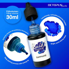 Octopus Fluids Alcohol Ink Sapphire Blue 30ml CXOCTOAIBL050