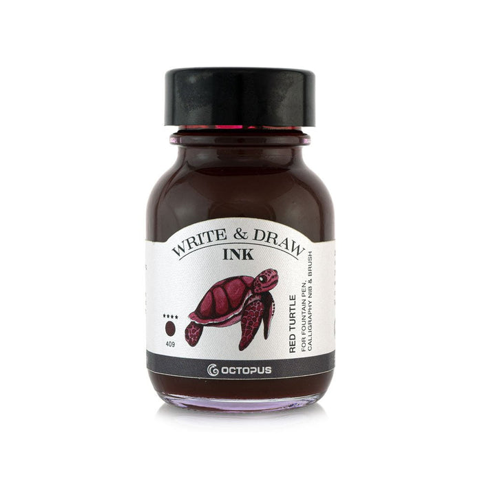 Octopus Ink Water Octopus Fluids Write and Draw Ink 409 Red Turtle 50ml | Fountain Pen ...