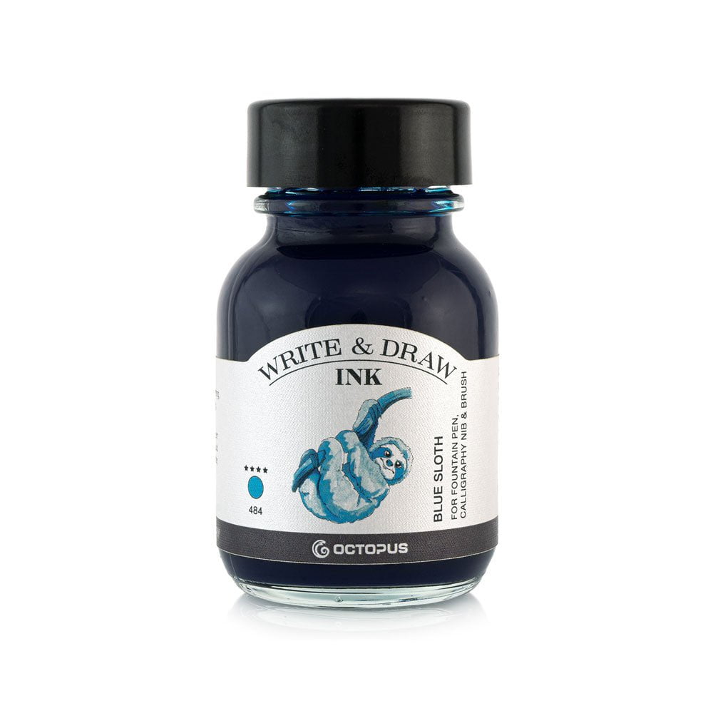 Liquid Writing Ink Octopus Fluids Write and Draw Ink 484 Blue Sloth 50ml | Fountain Pen ...