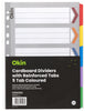 Okin A4 Cardboard Indices with Reinforced Tabs, 5 Tabs, Coloured FPIF630
