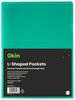 Okin A4 Green L Shaped Pockets 12's pack FPH101438