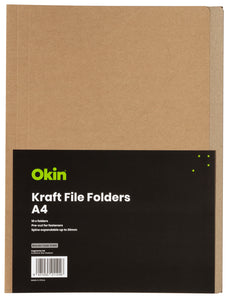 Okin A4 Kraft Manilla File Folders 10's pack FPIF400