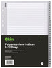 Okin A4 Polypropylene Indices Numbered 1 - 31 - Grey FPIF656
