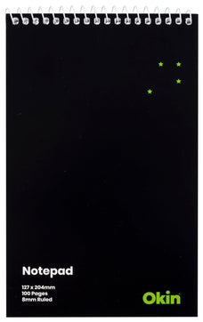 Okin A5 Spiral Bound Soft Cover Notepad 100 pages x 3's pack FPISNPSC001