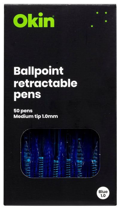 Okin Ballpoint Pen Blue x 50's pack FPIBPRBLUE50