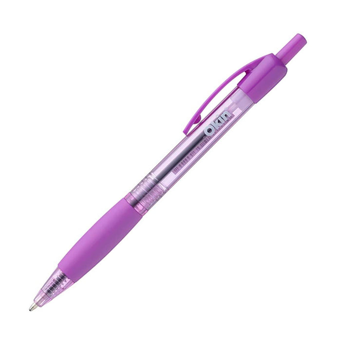 Okin Ballpoint Retractable Pen with Grip Purple FPIBPRGPUR