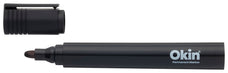 Okin Bullet Tip Permanent Marker Black x 12's pack FPIPMBLK