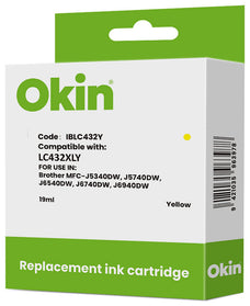 Okin Compatible Brother LC432XL Yellow Ink Cartridge FPIBLC432Y