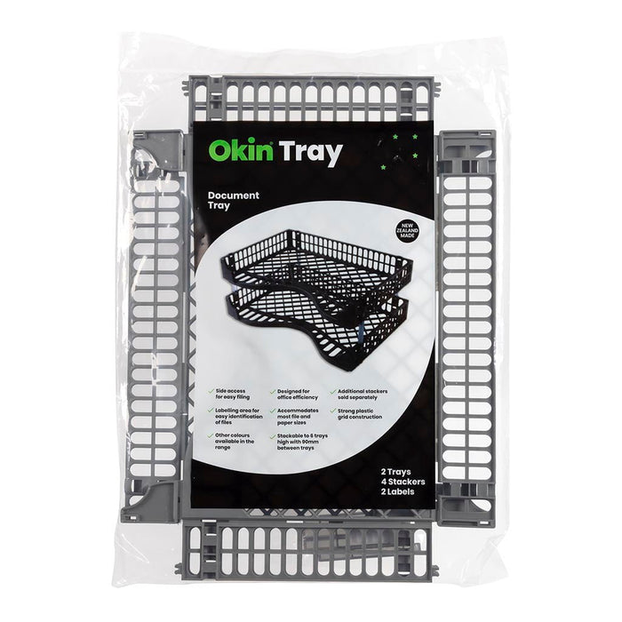Okin Document Tray Grey, Pack of 2 FPODTGY