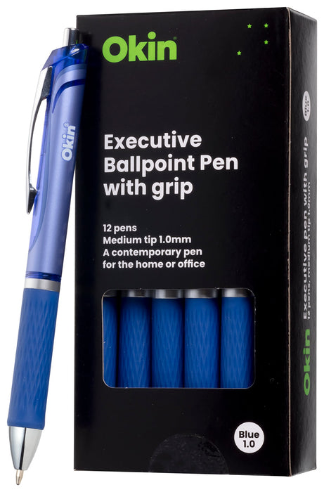 Okin Executive Ballpoint Pen Medium Blue x 12's pack FPIBPEXBLUE