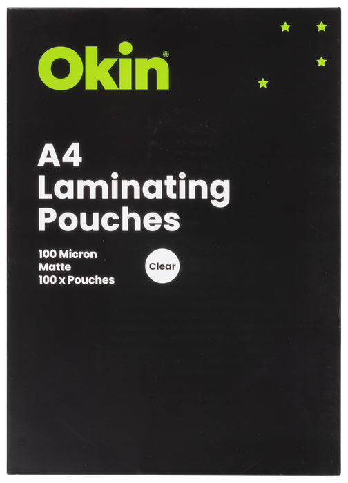 Okin Laminating Pouches A4 Matte 100mic, Pack of 100 FPLAMA4MATT