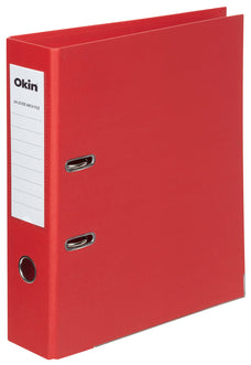 Okin Lever Arch File A4 Linen Red FPIF208