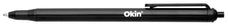 Okin One Piece Ballpoint Pen, 1.0mm Medium Tip, Retractable, Black, 10's pack FPIBP1PBLK