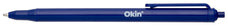 Okin One Piece Ballpoint Pen, 1.0mm Medium Tip, Retractable, Blue, 10's pack FPIBP1PBLUE