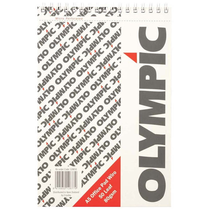 Olympic A5 Wiro Office Pads 50 Leaf CX120650