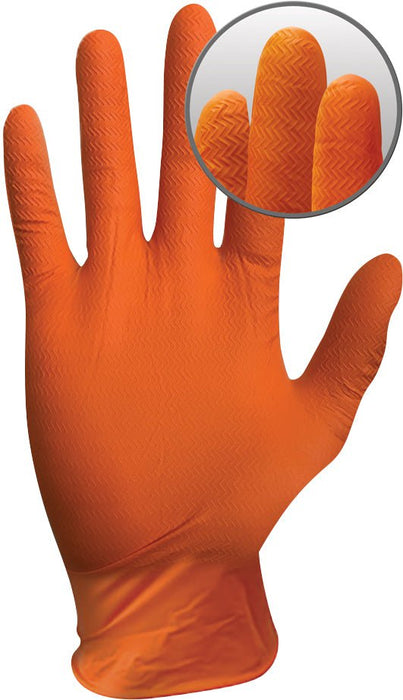 Orange Armour Heavy Duty Disposable Nitrile Gloves, 2 Boxes of 100 Gloves Each