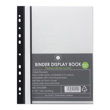 OSC 20 Pockets A4 Binder Display Book - Black Spine FPDA420BK
