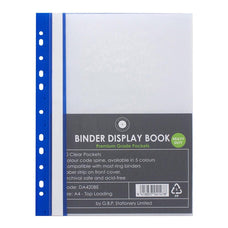 OSC 20 Pockets A4 Binder Display Book - Blue Spine FPDA420BE