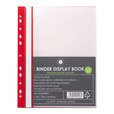 OSC 20 Pockets A4 Binder Display Book - Red Spine FPDA420RD