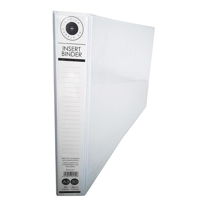 OSC A3 38mm Insert Cover 3 Ring Landscape Ring Binder - White | Files ...