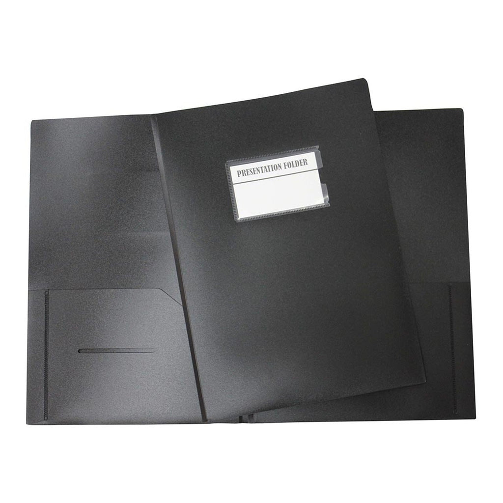 Okin A4 PVC Presentation Folder with Name Holder - Black | Newest ...