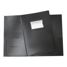 OSC A4 PVC Presentation Folder with Name Holder - Black FPPF807