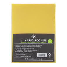 OSC A4 Yellow L Shaped Pockets 12's pack FPH101445