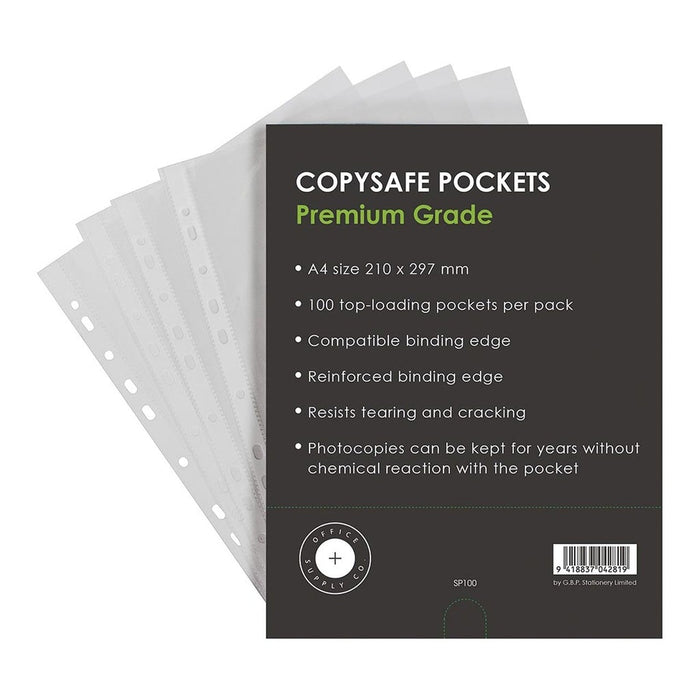 Copysafe File OSC Copysafe Pockets A4, Pack of 100 | Copysafe Pockets — Discount Office
